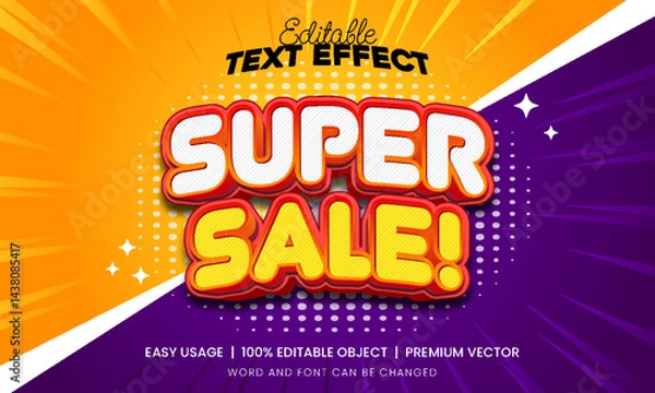 Fototapeta Super Sale Editable Text Effect Premium Vector