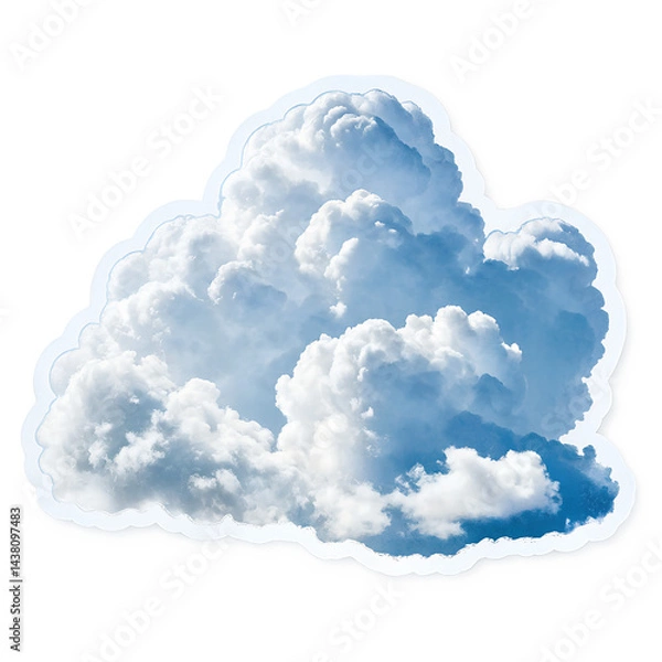 Obraz Watercolor Cloud  digital sticker, collage element in isolated on transparent background