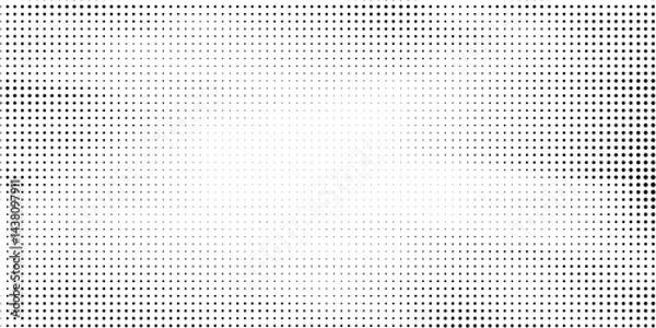 Fototapeta Halftone gradient. Dotted gradient  smooth dots spraying and halftones dot background seamless horizontal geometric pattern vector template set.