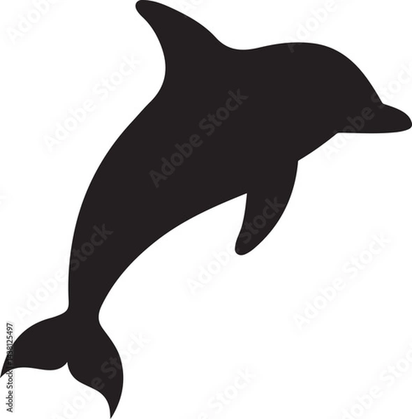 Obraz silhouette of a black dolphin swimming