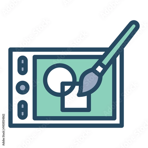 Obraz graphic design line green fill_Paintbrush.eps