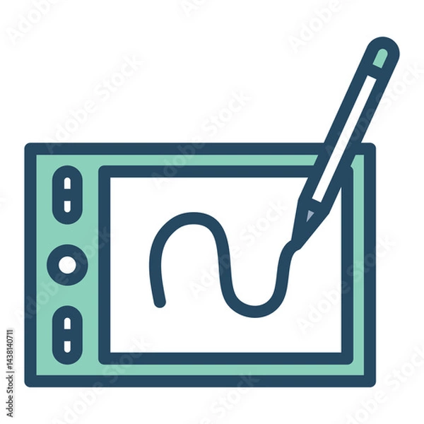 Obraz graphic design line green fill_Sketch-03.eps