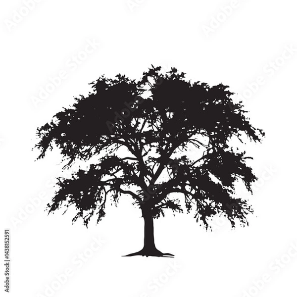 Fototapeta Artistic Neem Tree Silhouette Graphic