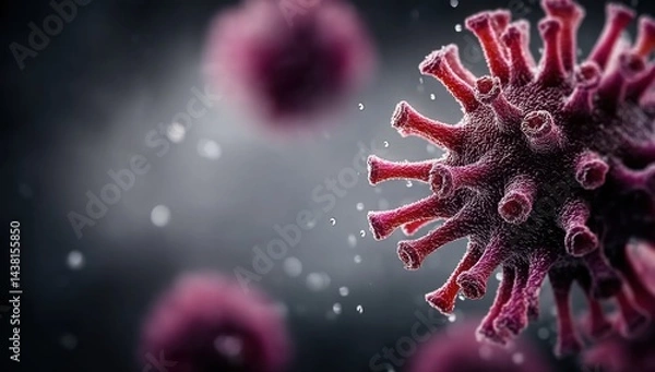 Fototapeta a close up of a coronavirus on a black background