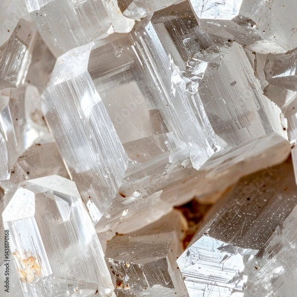 Fototapeta Macro shot mineral crystal texture quartz surface shiny facets seamless high resolution
