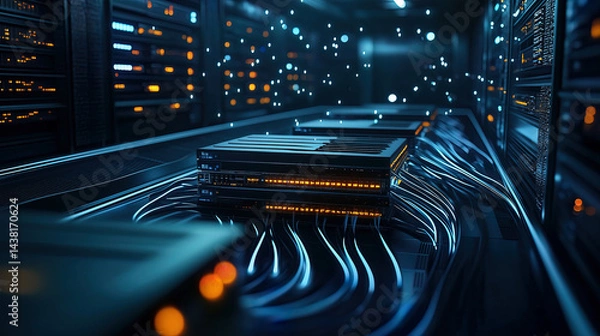 Obraz golden tech circuit board