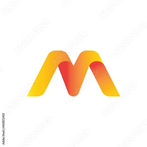 Obraz M letter gradient logo template vector