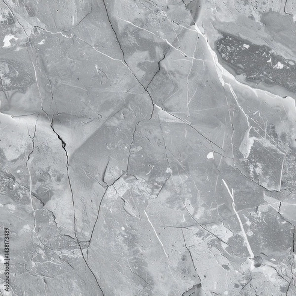 Fototapeta Raw concrete surface texture veins cracks natural stone grey tones seamless high resolution