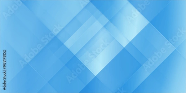 Fototapeta soft and gradient blue abstract background geometric patterns, geometric and gradient Intersecting lines and polygons patterns, Modern technology background with blue material in triangles.