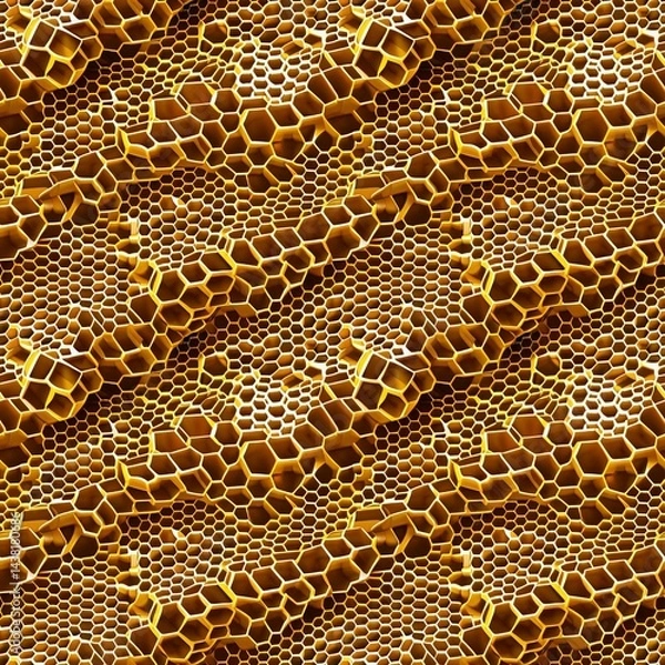 Fototapeta honeycomb texture in golden light