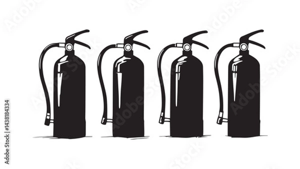 Obraz Fire extinguisher set line art
