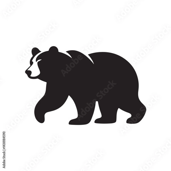 Fototapeta Bear Minimal Smooth Silhouette Shape