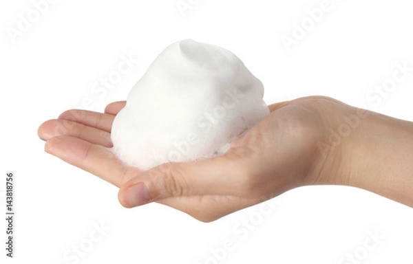 Obraz foam bubbles / hand