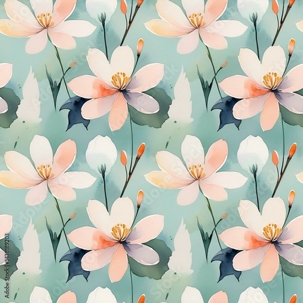 Obraz abstract flowers blooming in soft watercolor