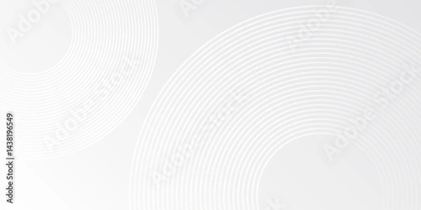 Obraz Abstract white glowing geometric lines on gray background. Modern shiny blue circle lines simple simple abstract