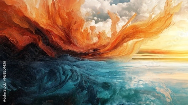 Obraz A vibrant augmented canvas displaying intricate layered digital brush strokes in various colors, showcasing modern art techniques.