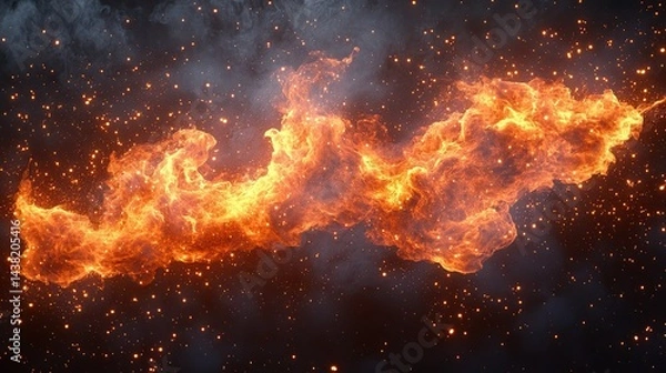 Fototapeta Fire PNG featuring realistic blazing flames with transparent backgrounds for dynamic visuals, action themes, and dramatic designs