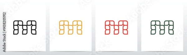 Fototapeta Wheat Grain Petal Leaf Stem Letter Initial Logo Design M