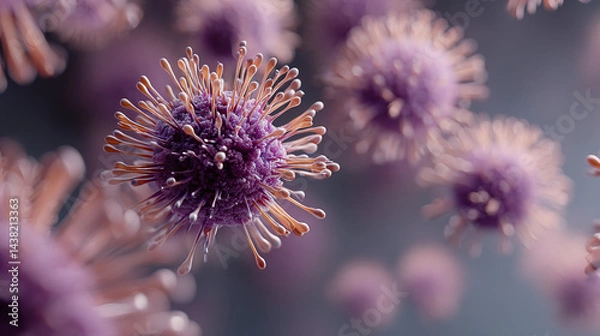 Fototapeta Virus Cell Under Microscope in Lab | pathogen outbreak research