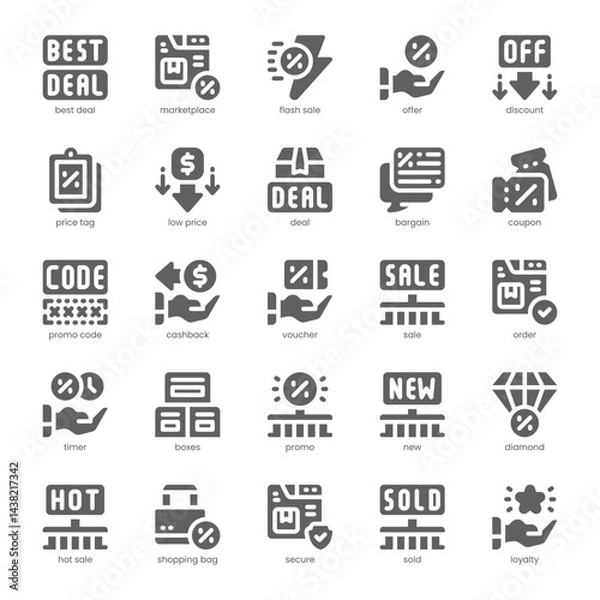 Fototapeta Best Deal Icon pack for your website, mobile, presentation, and logo design. Best Deal Icon solid design. Vector graphics illustration and editable stroke.