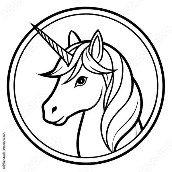 Fototapeta unicorn head silhouette