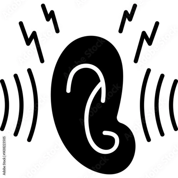 Fototapeta Noise Pollution glyph icon