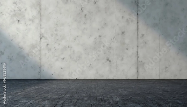 Fototapeta Minimalist concrete wall with shadow effect.