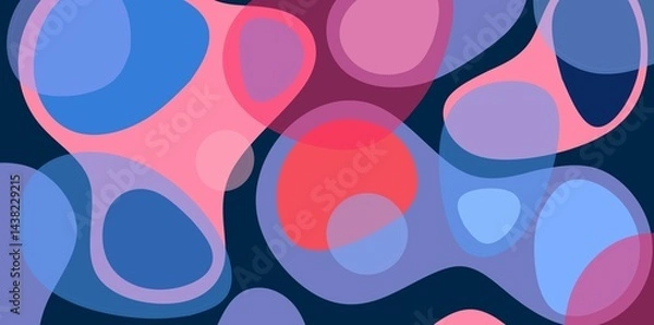 Fototapeta abstract blue and pink Overlapping wave Shapes background illstration	