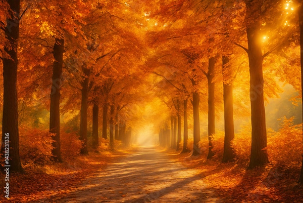 Fototapeta autumn in the forest