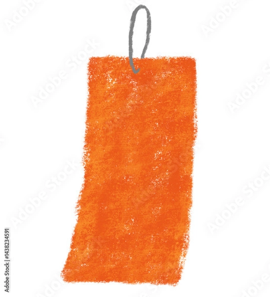 Obraz 七夕の短冊　クレヨンタッチ　オレンジ