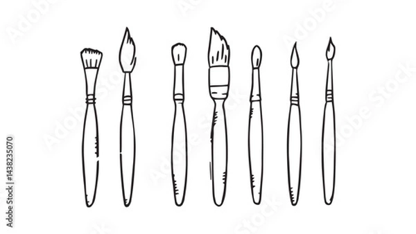 Obraz Paintbrush set line art