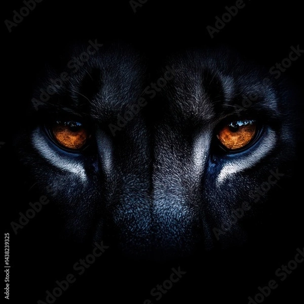 Obraz Dramatic black panther face closeup image