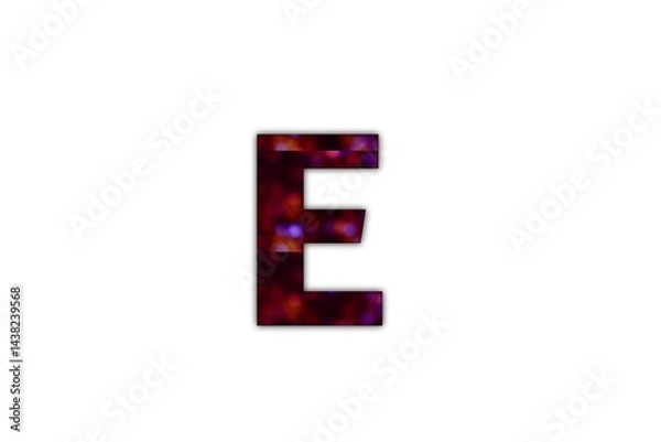 Fototapeta Artistic representation of the letter E with a bokeh effect, suitable for graphic design and educational purposes