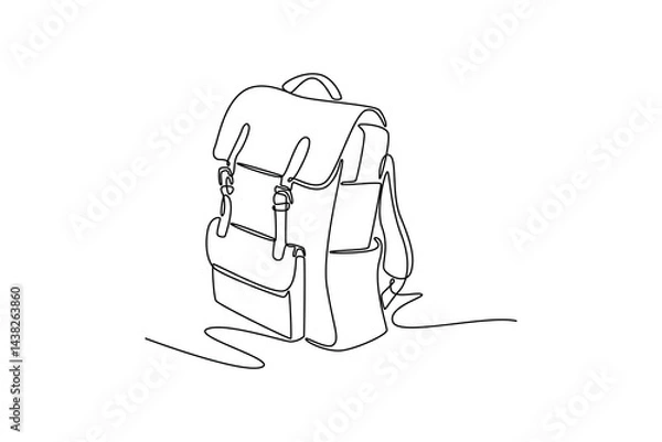 Obraz Travel locker concept. Single line draw design. Vector graphic illustration