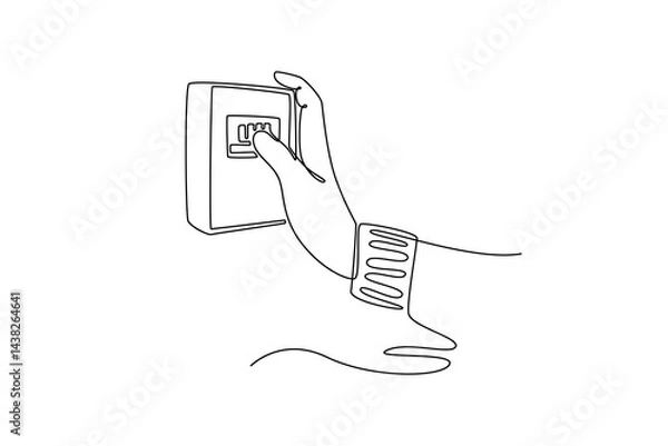 Obraz Travel locker concept. Single line draw design. Vector graphic illustration