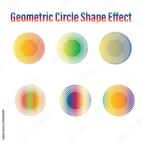 Obraz Geometric abstract Circle Shape And Effects Bundle Set.