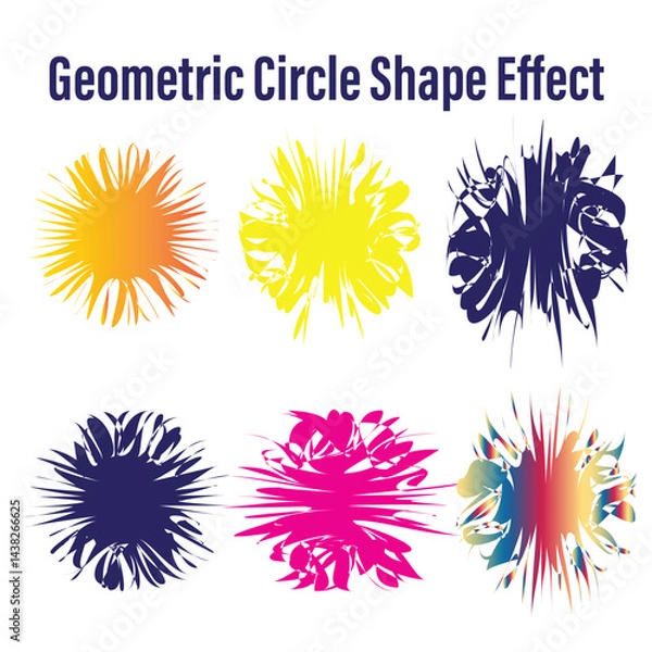 Obraz Geometric abstract Circle Shape And Effects Bundle Set.