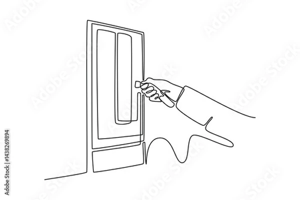 Obraz Travel locker concept. Single line draw design. Vector graphic illustration
