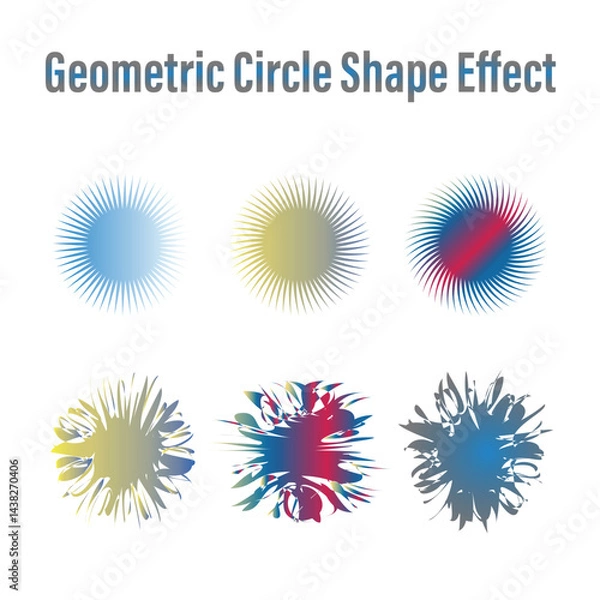 Obraz Geometric abstract Circle Shape And Effects Bundle Set.