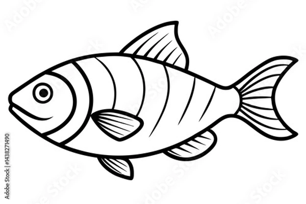 Fototapeta Abstract Piranha Linework
