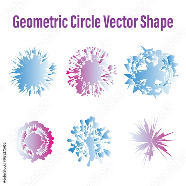Obraz Geometric abstract Circle Shape And Effects Bundle Set.