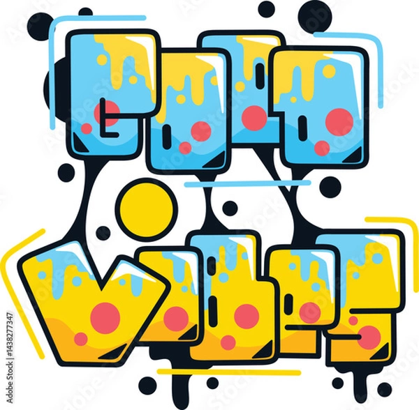 Fototapeta  good vibes word graffiti text font sticker illustration	
