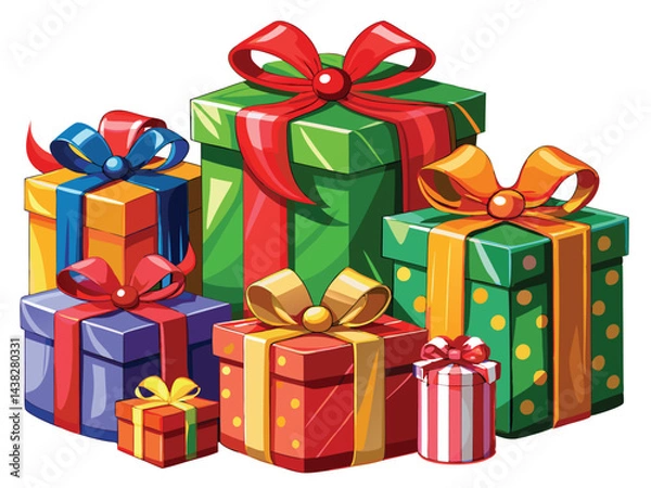 Fototapeta chrisms gift boxes vector illustration