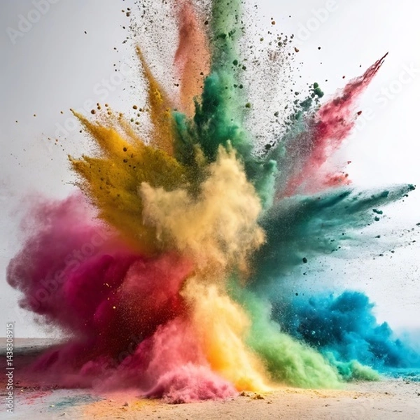 Obraz A frozen moment of a bright collision of colors in the air highlights the beauty and energy of movement
