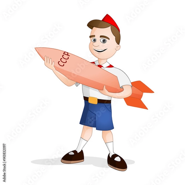 Obraz A boy standing on international day of human space flight