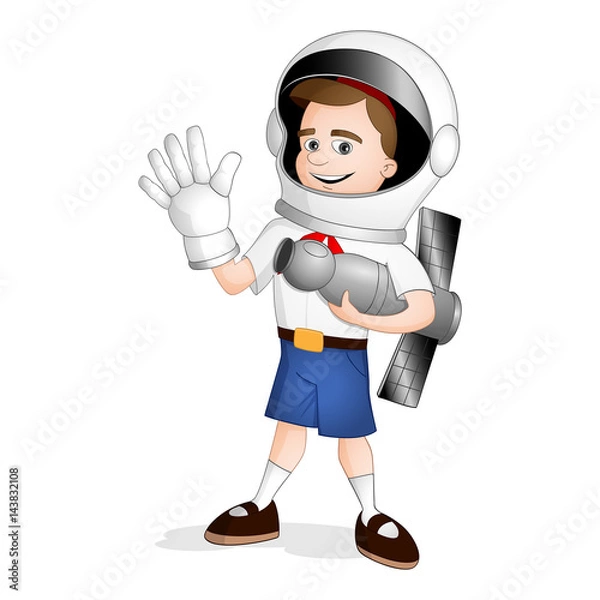 Obraz A boy standing on international day of human space flight
