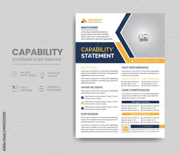 Fototapeta Capability Statement Template Design