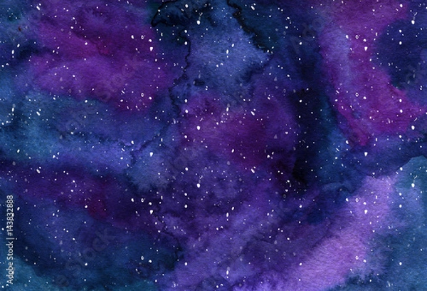 Obraz Akwarele tła Przestrzeń, mgławica, nocne niebo Gwiaździste Na plakaty, banery, projektowanie stron internetowych