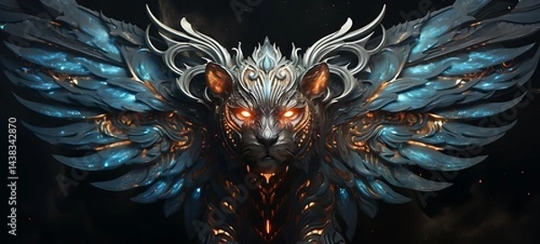 Obraz demon Garuda liger shaped constellation, ai generative