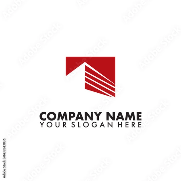 Obraz Building minimalist flat logo design 
